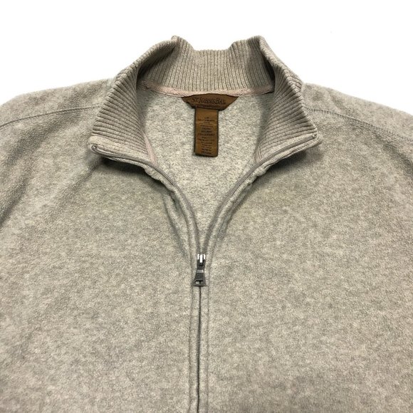 St John's Bay Beige Full Zip Long Sleeve Fleece Sweater Jacket Mens Large - Picture 2 of 4